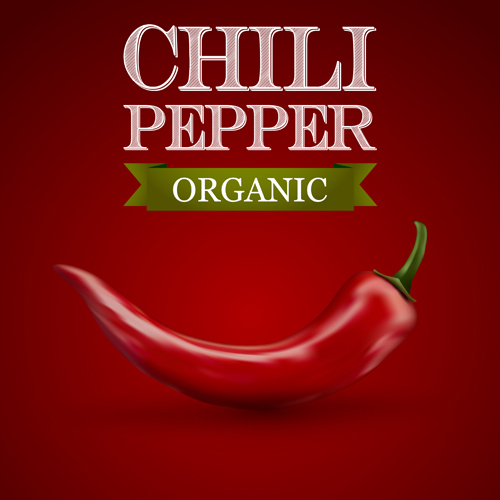 Organic chili pepper poster vector 01 poster pepper organic chili   