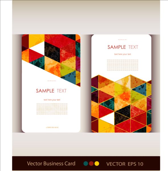Triangle with grunge styles business card vector 05 triangle styles grunge card business   