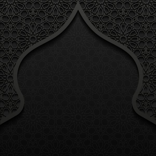 Islamic mosque with black background vector 01 mosque islamic black background   