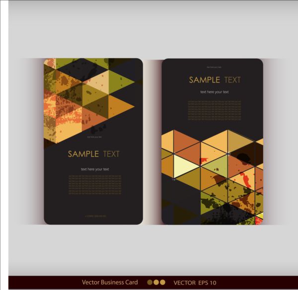 Triangle with grunge styles business card vector 13 triangle styles grunge card business   