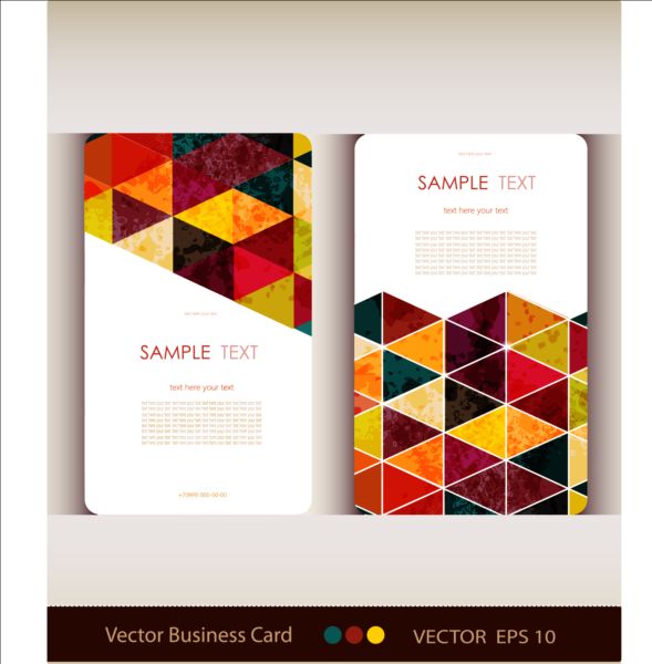 Triangle with grunge styles business card vector 03 triangle styles grunge card business   