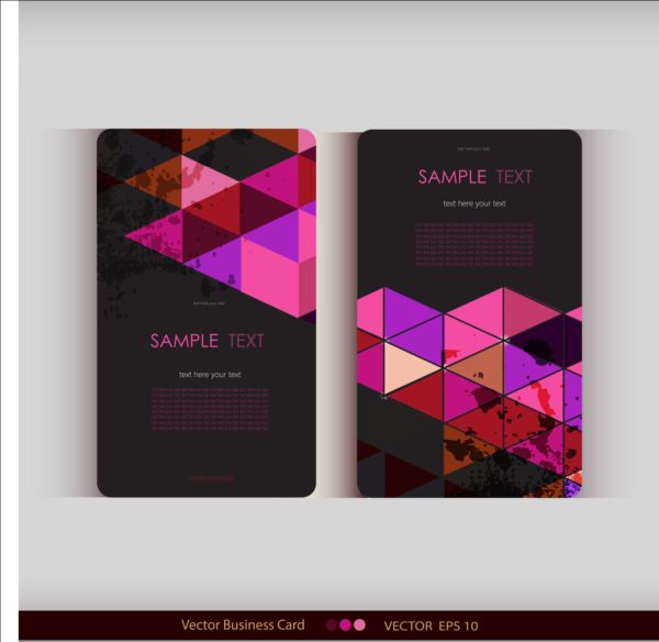 Triangle with grunge styles business card vector 12 triangle styles grunge card business   