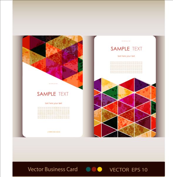 Triangle with grunge styles business card vector 02 triangle styles grunge card business   