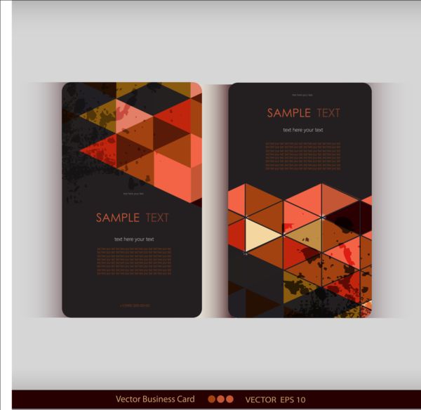 Triangle with grunge styles business card vector 11 triangle styles grunge card business   
