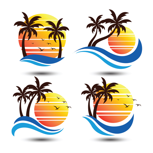 Sun with summer holiday labels vector 02 sun summer labels holiday   