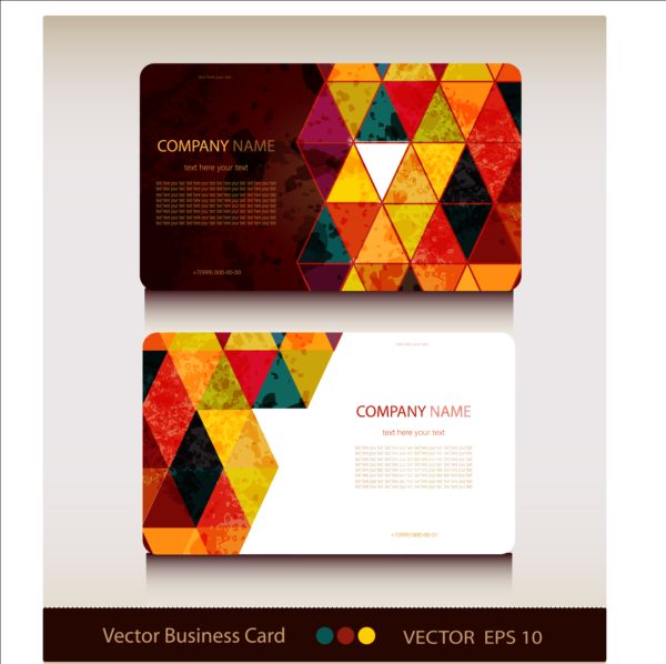 Triangle with grunge styles business card vector 01 triangle styles grunge card business   