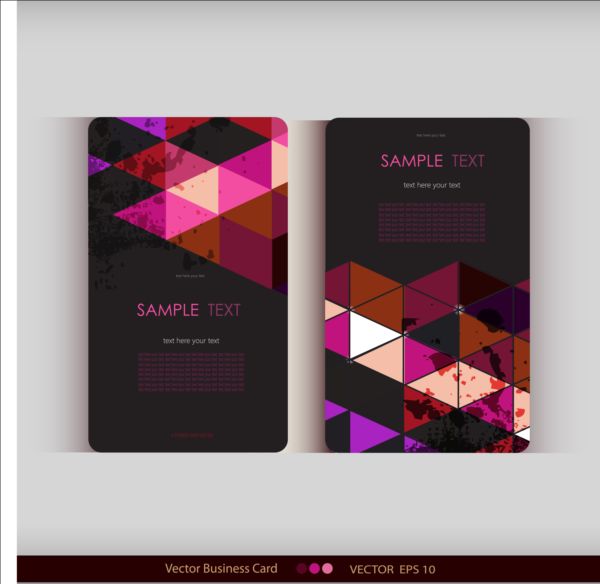 Triangle with grunge styles business card vector 10 triangle styles grunge card business   
