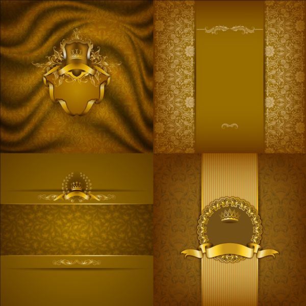 Ornate backgrounds with golden decoration vector 13 ornate golden decoration backgrounds   