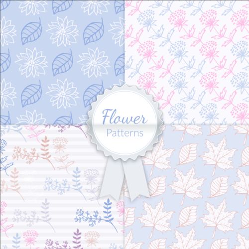 Charming flower pattern seamless vector set 11 seamless pattern flower Charming   