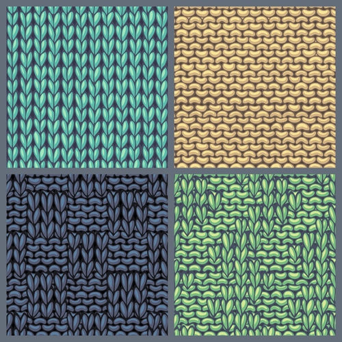 Textures knitted pattern set vector 08 textures pattern knitted   