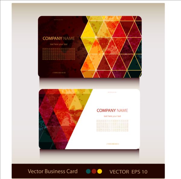 Triangle with grunge styles business card vector 07 triangle styles grunge card business   