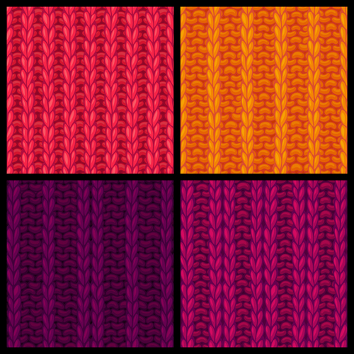 Textures knitted pattern set vector 07 textures pattern knitted   