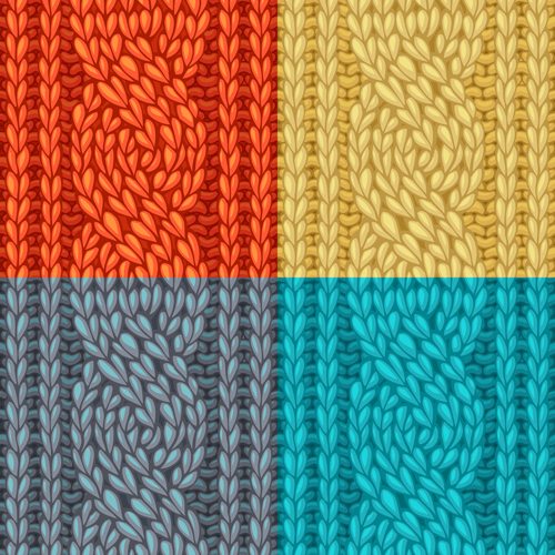 Textures knitted pattern set vector 06 textures pattern knitted   