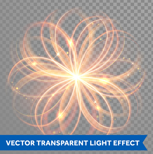 Transparent light effect illustration set vector 16 transparent light illustration effect   