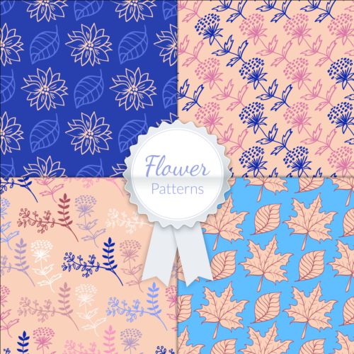 Charming flower pattern seamless vector set 07 seamless pattern flower Charming   