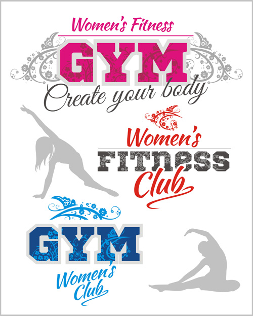 Women's fitness club poster vectors material 03 womens poster material fitness club   