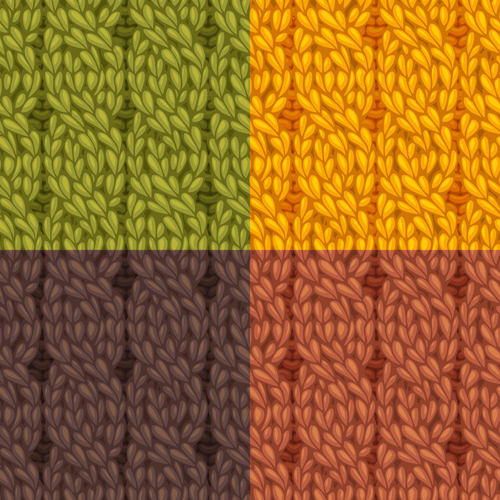 Textures knitted pattern set vector 03 textures pattern knitted   