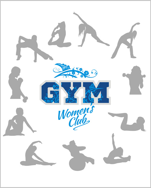 Women's fitness club poster vectors material 01 womens poster material fitness club   