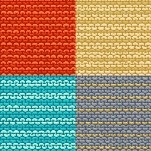 Textures knitted pattern set vector 01 textures pattern knitted   