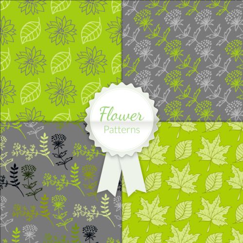 Charming flower pattern seamless vector set 03 seamless pattern flower Charming   