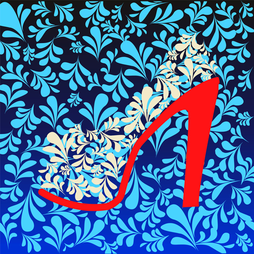 Shoes with floral background vector 01 shoes floral background   