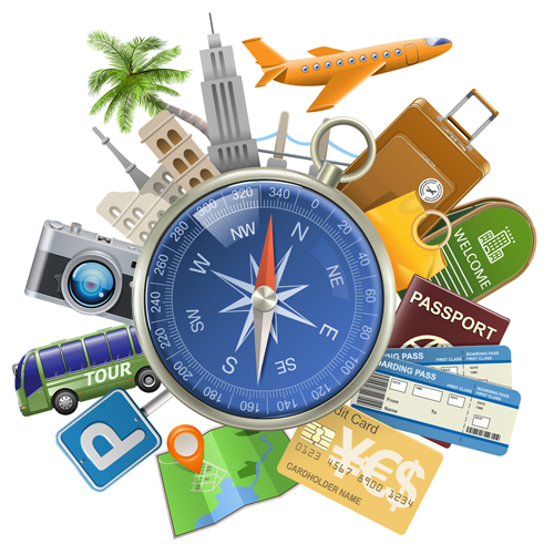 Travel with compass vector travel compass   