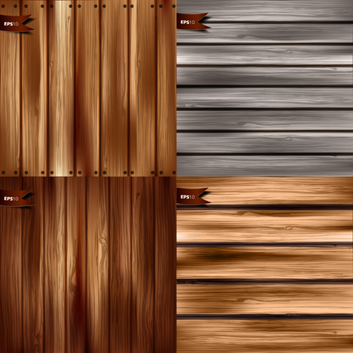 Vector wooden textures background design set 05 wooden textures design background   