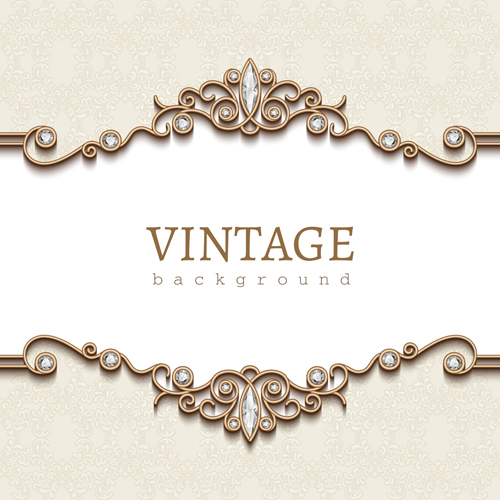 Vintage golden background with diamond vector vintage golden diamond background   