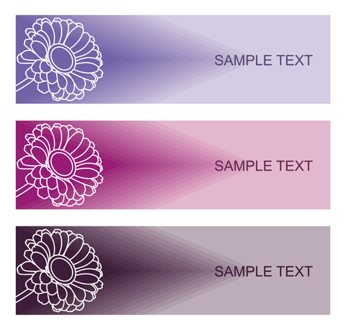 Lines flower banners vector lines flower banners   