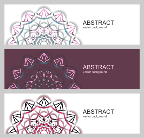 mandala pattern banners vector pattern Mandala banners   