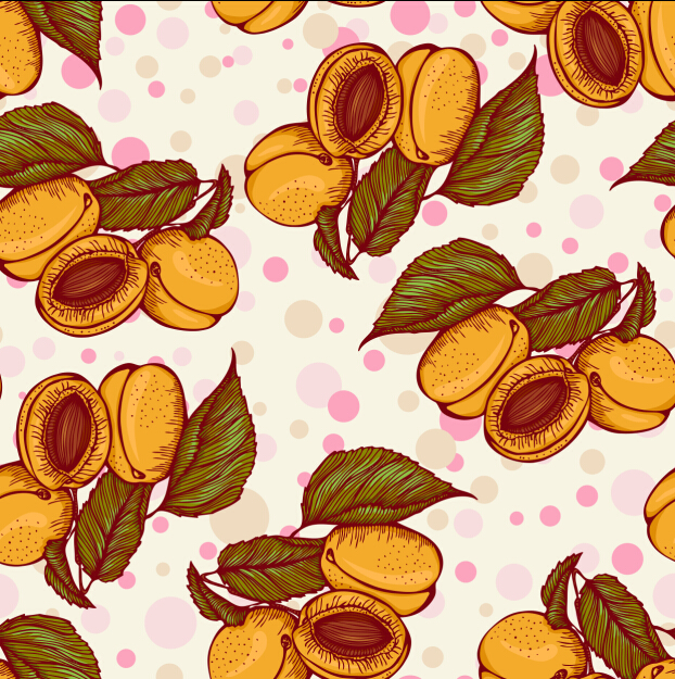 Peach seamless pattern vintage vector vintage seamless peach pattern   