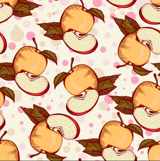 Apple seamless pattern vintage vector vintage seamless pattern apple   