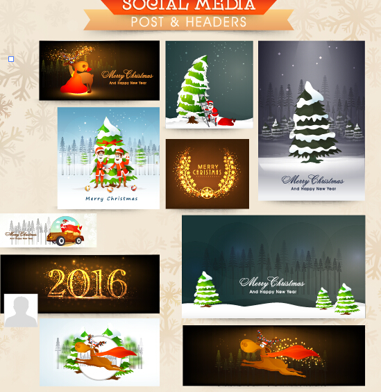 Banner with cards christmas kit vector 03 christmas cards banner   
