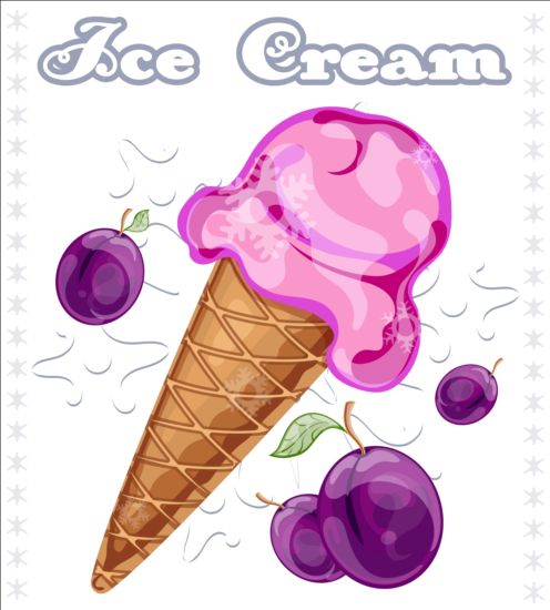 Ice cream with fruit vector 04 ice fruit cream   