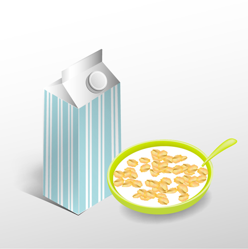 milk with cereal vector graphics 03 milk graphics cereal   