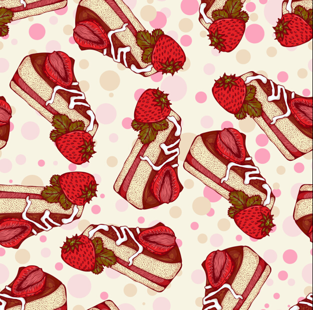 Fruits with cake seamless pattern vector 01 seamless pattern fruits cake   
