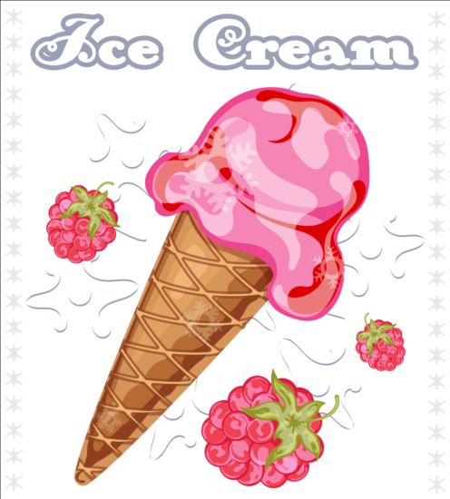 Ice cream with fruit vector 03 ice fruit cream   