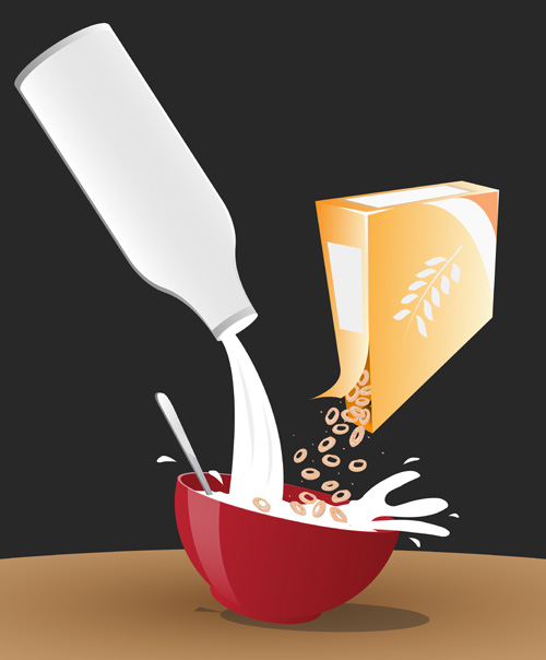 milk with cereal vector graphics 02 milk graphics cereal   