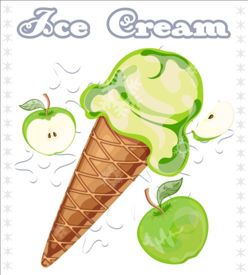 Ice cream with fruit vector 02 ice fruit cream   