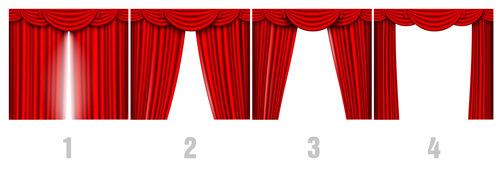 Red silk curtains design vector set 06 silk red curtains   