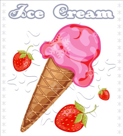 Ice cream with fruit vector 01 ice fruit cream   
