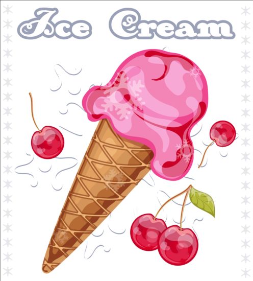 Ice cream with fruit vector 09 ice fruit cream   