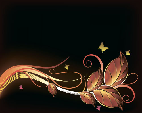 Elegant leaves art background vector 04 leaves elegant background   