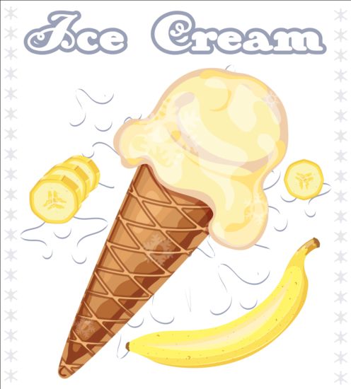 Ice cream with fruit vector 07 ice fruit cream   