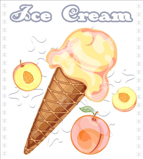 Ice cream with fruit vector 06 ice fruit cream   