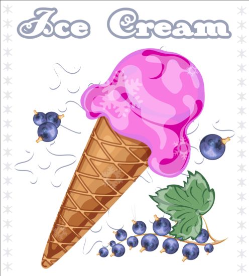 Ice cream with fruit vector 05 ice fruit cream   