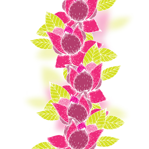 Pink flowers and yellow leaves vector background 10 yellow pink leaves flowers background   