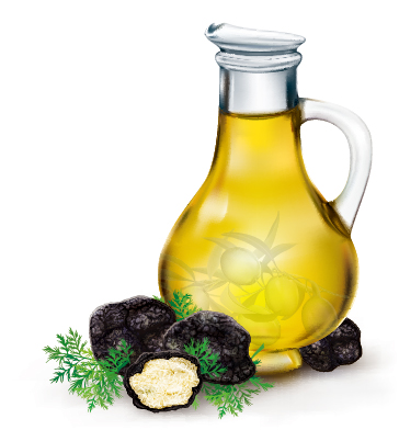 Olive oil with black truffle vector material truffle olive oil material black   