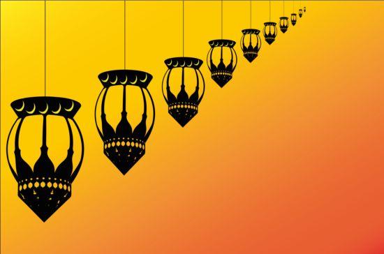 Ramadan Kareem mubarek with lantern background vector 09 ramadan mubarek lantern kareem background   