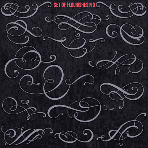 Calligrapic classical ornaments set vector 10 ornaments classical Calligrapic   